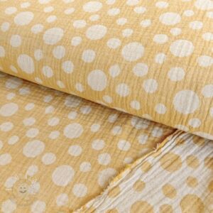 Dvojitá gázovina/mušelín JACQUARD Dots dark yellow - muselin, mušelín, mušelín metráž, dvojita gazovina, mušelin, mušelin latka, muselin latka, dvojita gazovina muselin, gazovina latka, bavlnený mušelín, takoy muselin, bubulakovo muselin, trojita gazovina, mušelín cena, latky muselin, bavlneny muselin, dvojita gazovina metraz, gazovina muselin, muselin vzorovany