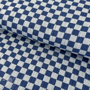 Dvojitá gázovina/mušelín DOUBLE SIDED Full check blue - muselin, mušelín, mušelín metráž, dvojita gazovina, mušelin, mušelin latka, muselin latka, dvojita gazovina muselin, gazovina latka, bavlnený mušelín, takoy muselin, bubulakovo muselin, trojita gazovina, mušelín cena, latky muselin, bavlneny muselin, dvojita gazovina metraz, gazovina muselin, muselin vzorovany