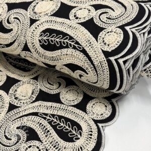 Bavlnená látka EMBROIDERY Anouk black - látka madeira, madeira látka, madeira metráž, madeira metraz, uplet madeira, madeira latky, vysivana latka, vyšívaná látka, madeira cena, bavlnená látka madeira, latky madeira, látka madeira bílá, madeira latka predaj, madeira látka metráž, vyšívaná bavlna metráž, vyšívaná látka metráž