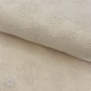 Dvojitá gázovina/mušelín EMBROIDERY Flowers natural washed - muselin, mušelín, mušelín metráž, dvojita gazovina, mušelin, mušelin latka, muselin latka, dvojita gazovina muselin, gazovina latka, bavlnený mušelín, takoy muselin, bubulakovo muselin, trojita gazovina, mušelín cena, latky muselin, bavlneny muselin, dvojita gazovina metraz, gazovina muselin, muselin vzorovany