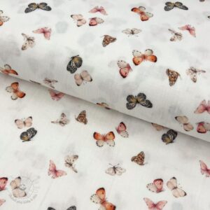 Dvojitá gázovina/mušelín Butterflies white digital print - muselin, mušelín, mušelín metráž, dvojita gazovina, mušelin, mušelin latka, muselin latka, dvojita gazovina muselin, gazovina latka, bavlnený mušelín, takoy muselin, bubulakovo muselin, trojita gazovina, mušelín cena, latky muselin, bavlneny muselin, dvojita gazovina metraz, gazovina muselin, muselin vzorovany