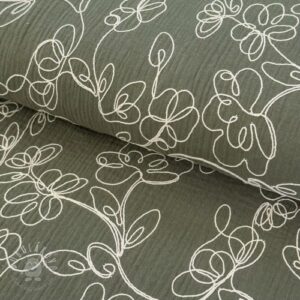 Dvojitá gázovina/mušelín EMBROIDERY Climbing flowers pickle - muselin, mušelín, mušelín metráž, dvojita gazovina, mušelin, mušelin latka, muselin latka, dvojita gazovina muselin, gazovina latka, bavlnený mušelín, takoy muselin, bubulakovo muselin, trojita gazovina, mušelín cena, latky muselin, bavlneny muselin, dvojita gazovina metraz, gazovina muselin, muselin vzorovany