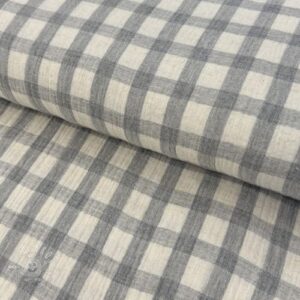 Dvojitá gázovina/mušelín LINEN YARN DYED Checks grey natural - muselin, mušelín, mušelín metráž, dvojita gazovina, mušelin, mušelin latka, muselin latka, dvojita gazovina muselin, gazovina latka, bavlnený mušelín, takoy muselin, bubulakovo muselin, trojita gazovina, mušelín cena, latky muselin, bavlneny muselin, dvojita gazovina metraz, gazovina muselin, muselin vzorovany