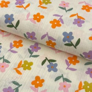 Dvojitá gázovina/mušelín Retro flowie ecru - muselin, mušelín, mušelín metráž, dvojita gazovina, mušelin, mušelin latka, muselin latka, dvojita gazovina muselin, gazovina latka, bavlnený mušelín, takoy muselin, bubulakovo muselin, trojita gazovina, mušelín cena, latky muselin, bavlneny muselin, dvojita gazovina metraz, gazovina muselin, muselin vzorovany