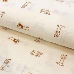 Dvojitá gázovina/mušelín EMBROIDERY Dogs ecru - muselin, mušelín, mušelín metráž, dvojita gazovina, mušelin, mušelin latka, muselin latka, dvojita gazovina muselin, gazovina latka, bavlnený mušelín, takoy muselin, bubulakovo muselin, trojita gazovina, mušelín cena, latky muselin, bavlneny muselin, dvojita gazovina metraz, gazovina muselin, muselin vzorovany