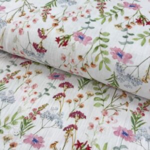 Dvojitá gázovina/mušelín Flower Sabrina white digital print - muselin, mušelín, mušelín metráž, dvojita gazovina, mušelin, mušelin latka, muselin latka, dvojita gazovina muselin, gazovina latka, bavlnený mušelín, takoy muselin, bubulakovo muselin, trojita gazovina, mušelín cena, latky muselin, bavlneny muselin, dvojita gazovina metraz, gazovina muselin, muselin vzorovany